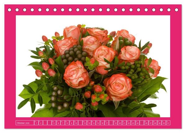 Produktbild: F&uuml;r jeden Monat ein Dankesch&ouml;n an Dich! - 12 Blumenstr&auml;u&szlig;e (Tischkalender 2026 DIN A5 quer), CALVENDO Monatskalender