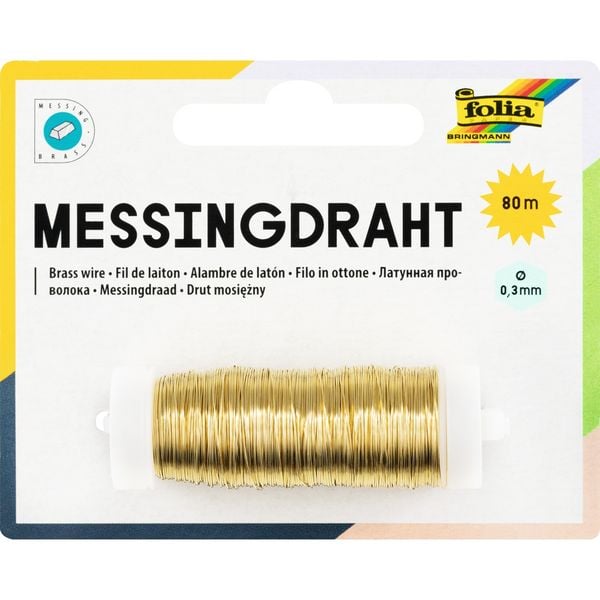 Produktbild: Folia Messingdraht, 0,3mm x 80m, gold farben