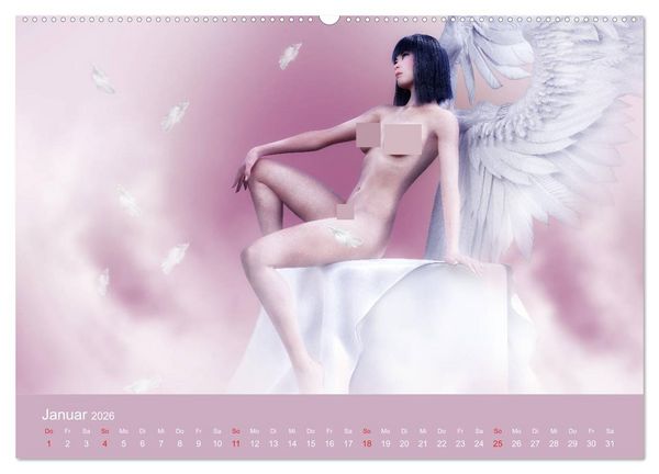Produktbild: Engel der Verf&uuml;hrung - Mythologie als Akt (hochwertiger Premium Wandkalender 2026 DIN A2 quer), Kunstdruck in Hochglanz