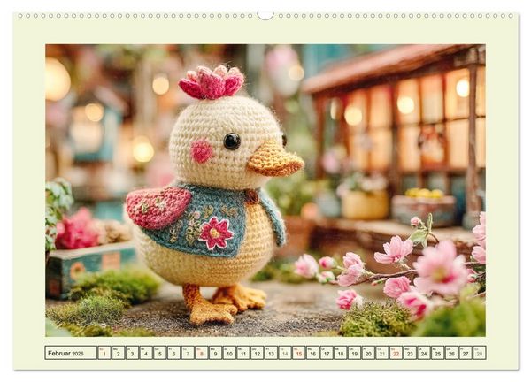 Produktbild: Amigurumi-Gl&uuml;ck. Niedliche H&auml;ckelkunst aus Japan (hochwertiger Premium Wandkalender 2026 DIN A2 quer), Kunstdruck in Hochglanz