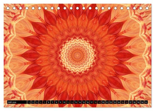 Produktbild: Energie - Mandalas in orange (Tischkalender 2026 DIN A5 quer), CALVENDO Monatskalender