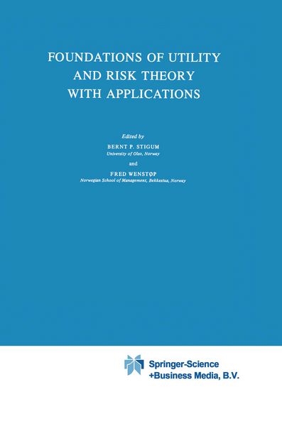 Produktbild: Foundations of Utility and Risk Theory with Applications