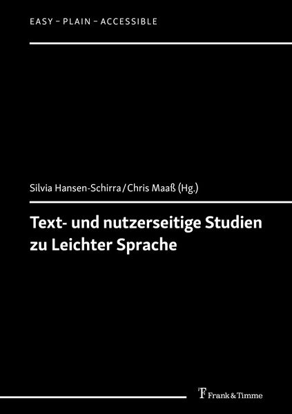 Text- und nutzerseitige Studien zu Leichter Sprache, Taschenbuch von , Frank & Timme, 9783732907014