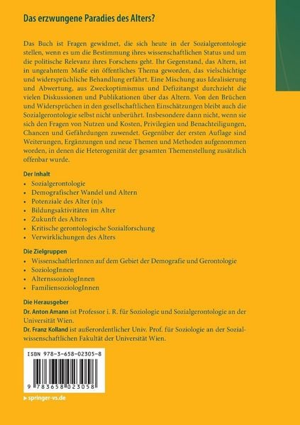 Produktbild: Das erzwungene Paradies des Alters?