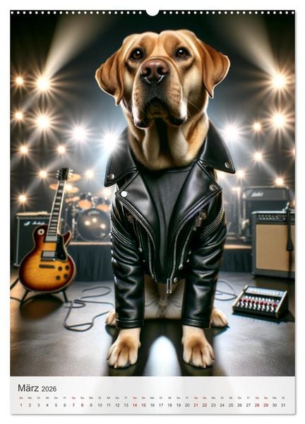 Produktbild: Rockstar Labbi (hochwertiger Premium Wandkalender 2026 DIN A2 hoch), Kunstdruck in Hochglanz