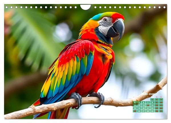 Produktbild: Leuchtend farbenfrohe V&ouml;gel (Wandkalender 2026 DIN A4 quer), CALVENDO Monatskalender
