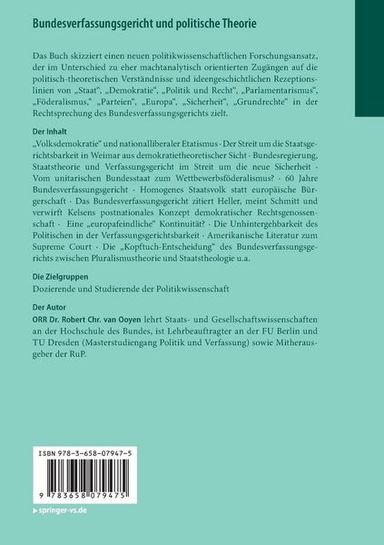Produktbild: Bundesverfassungsgericht und politische Theorie