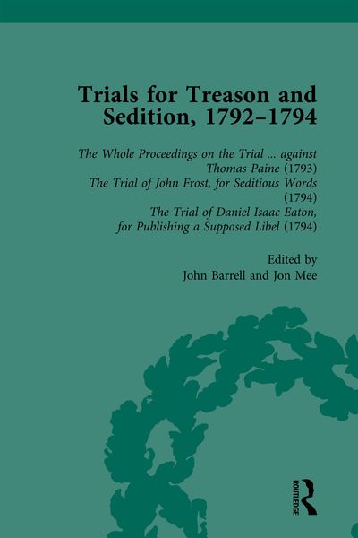 Produktbild: Trials for Treason and Sedition, 1792-1794, Part I Vol 1