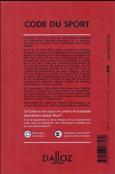 Produktbild: Code du Sport Annote et Commente (Edition 2018)
