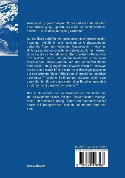 Produktbild: Mitarbeiterbeteiligung in kleinen und mittleren Unternehmen