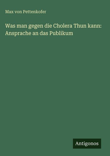 Produktbild: Was man gegen die Cholera Thun kann: Ansprache an das Publikum