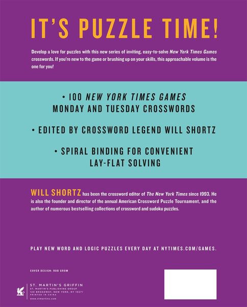 Produktbild: New York Times Games Easiest Crosswords Volume 1