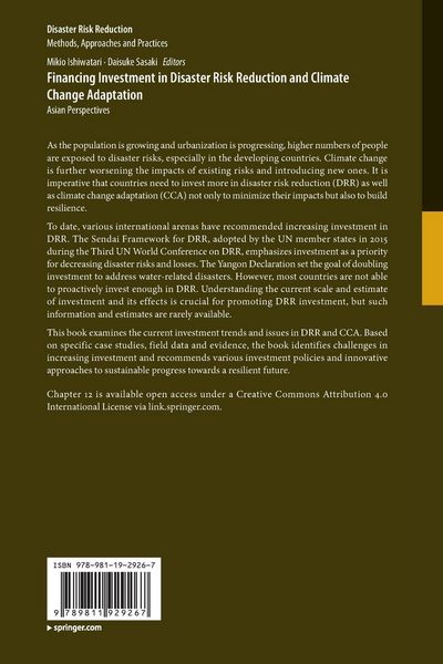 Produktbild: Financing Investment in Disaster Risk Reduction and Climate Change Adaptation