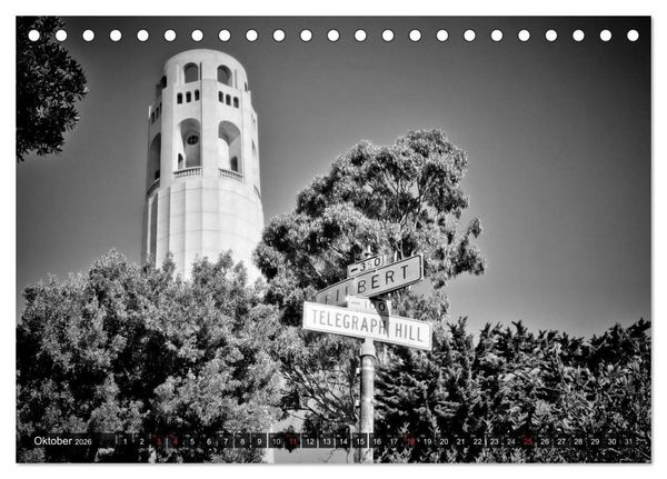 Produktbild: SAN FRANCISCO Monochrome Ansichten (Tischkalender 2026 DIN A5 quer), CALVENDO Monatskalender