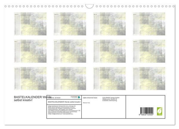 Produktbild: BASTELKALENDER Werde selbst kreativ! (Wandkalender 2026 DIN A3 quer), CALVENDO Monatskalender
