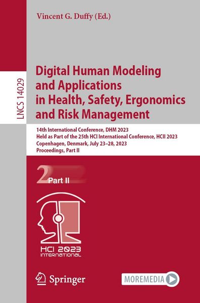 Produktbild: Digital Human Modeling and Applications in Health, Safety, Ergonomics and Risk Management