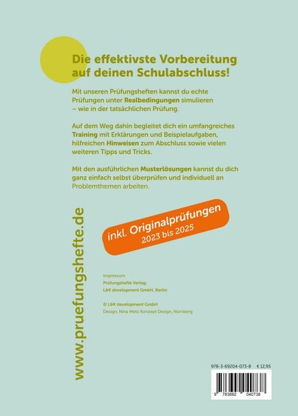 Produktbild: Pr&uuml;fungsheft & Training &ndash; 2026 Englisch Realschulabschluss &ndash; Bayern &ndash; Original-Pr&uuml;fungen und L&ouml;sungen