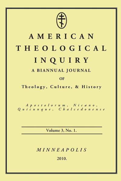 Produktbild: American Theological Inquiry, Volume Three, Issue One