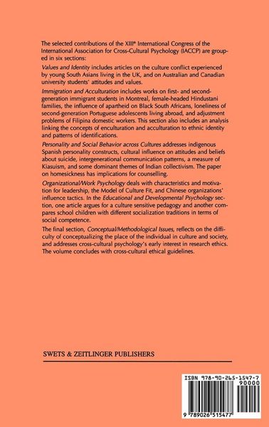 Produktbild: Latest Contributions to Cross-cultural Psychology