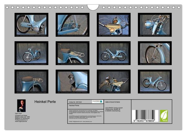 Produktbild: Heinkel Perle (Wandkalender 2026 DIN A4 quer), CALVENDO Monatskalender