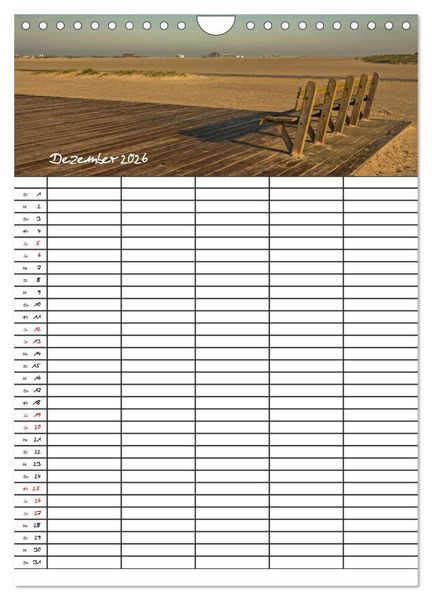 Produktbild: St. Peter Ording Familienplaner (Wandkalender 2026 DIN A4 hoch), CALVENDO Monatskalender
