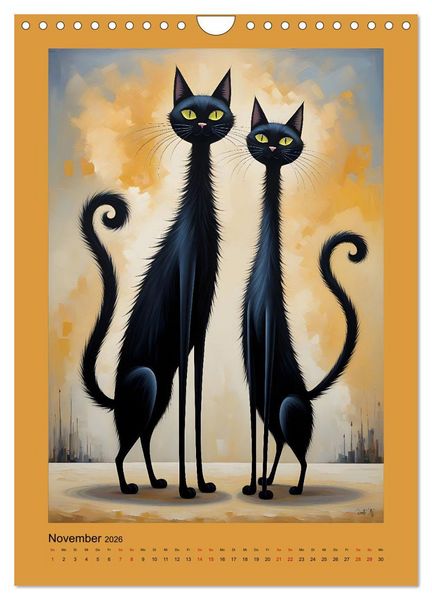 Produktbild: Buntes Katzenvolk (Wandkalender 2026 DIN A4 hoch), CALVENDO Monatskalender