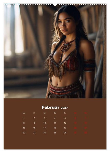 Produktbild: Indianische Sch&ouml;nheiten Kalender: Sinnliche Glamour Frauen in KI Kunst (hochwertiger Premium Wandkalender 2027 DIN A2 hoch), Kunstdruck in Hochglanz