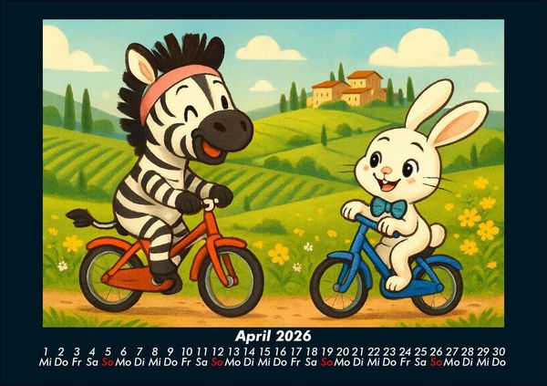 Produktbild: Zara & Bouncy in Italien 2026 Fotokalender DIN A5