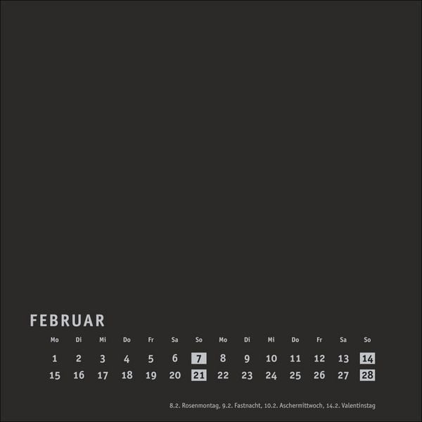 Produktbild: Premium-Bastelkalender schwarz klein 2027