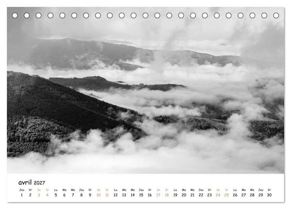 Produktbild: Terres de contraste &ndash; Une ann&eacute;e en monochrome (Calendrier de bureau 2027 DIN A5 vertical), CALVENDO calendrier mensuel