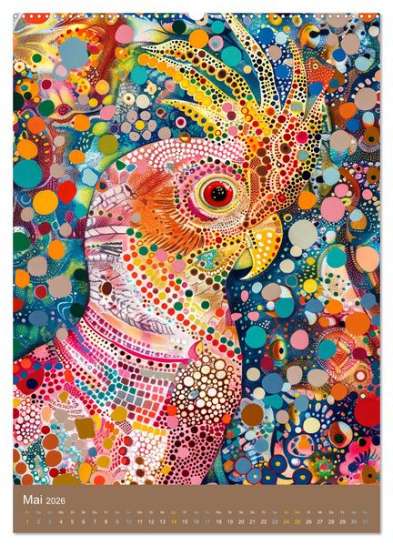 Produktbild: Wildes Australien - Tiere im Stile der Aborigine-Kunst (Wandkalender 2026 DIN A2 hoch), CALVENDO Monatskalender