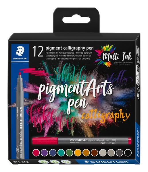 Produktbild: STAEDTLER Schreib- und Zeichbedarf pigment calligrafie Fasermaler Calligraphy, 12er Set
