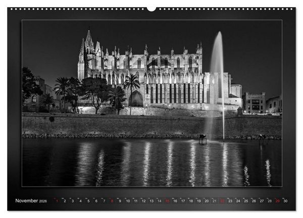 Produktbild: Mallorca Schwarz Wei&szlig; (hochwertiger Premium Wandkalender 2026 DIN A2 quer), Kunstdruck in Hochglanz
