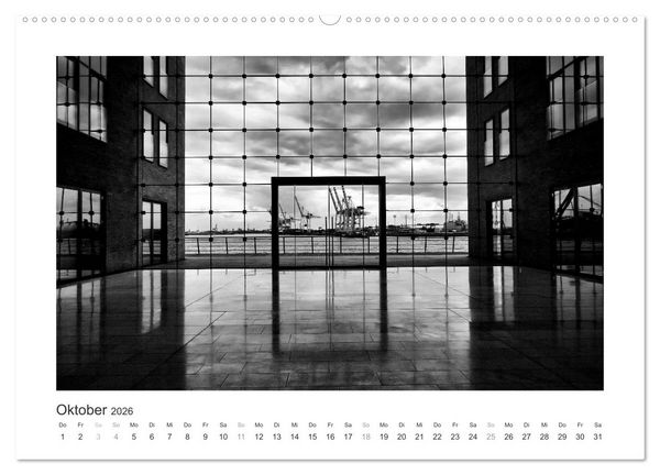 Produktbild: Hamburg in schwarz-weiss (Wandkalender 2026 DIN A2 quer), CALVENDO Monatskalender