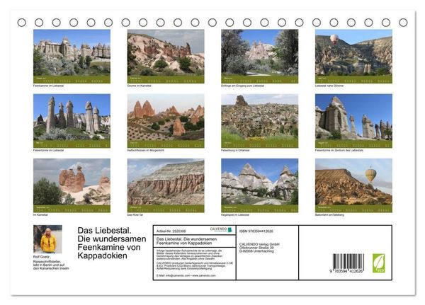 Produktbild: Das Liebestal. Die wundersamen Feenkamine von Kappadokien (Tischkalender 2027 DIN A5 quer), CALVENDO Monatskalender