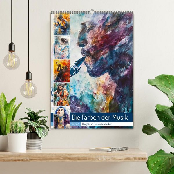Produktbild: Die Farben der Musik (Wandkalender 2026 DIN A2 hoch), CALVENDO Monatskalender