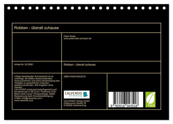 Produktbild: Robben - &uuml;berall zuhause (Tischkalender 2026 DIN A5 quer), CALVENDO Monatskalender