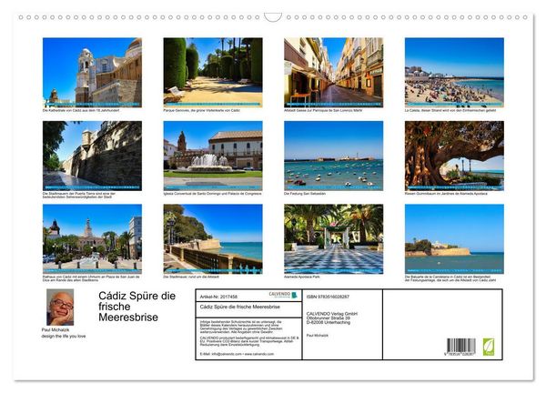 Produktbild: C&aacute;diz Sp&uuml;re die frische Meeresbrise (Wandkalender 2026 DIN A2 quer), CALVENDO Monatskalender