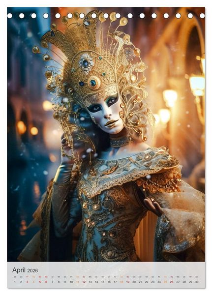 Produktbild: Karneval in Venedig (Tischkalender 2026 DIN A5 hoch), CALVENDO Monatskalender