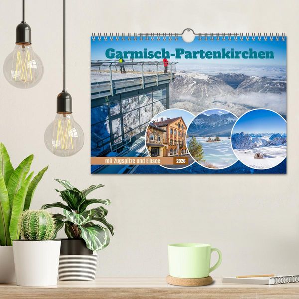 Produktbild: Garmisch-Partenkirchen mit Zugspitze und Eibsee (Wandkalender 2026 DIN A4 quer), CALVENDO Monatskalender