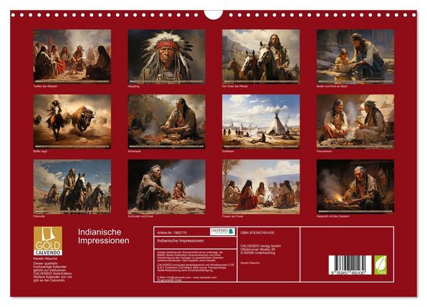 Produktbild: Indianische Impressionen (Wandkalender 2026 DIN A3 quer), CALVENDO Monatskalender