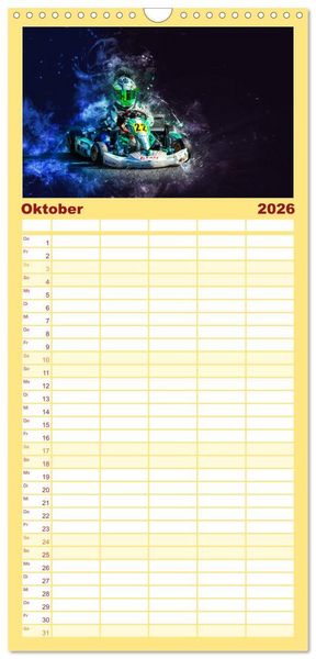 Produktbild: Familienplaner 2026 - GoKart - extrem cool mit 5 Spalten (Wandkalender, 21 x 45 cm) CALVENDO