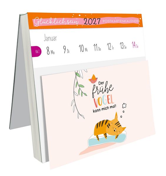 Produktbild: Postkartenkalender Gl&uuml;cklichsein 2027 by konfettiberlin