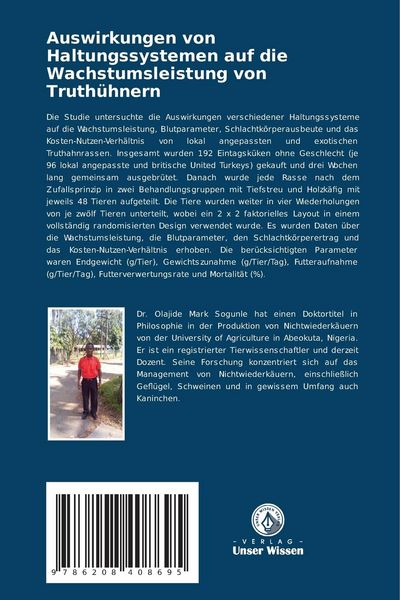 Produktbild: Auswirkungen von Haltungssystemen auf die Wachstumsleistung von Truth&uuml;hnern