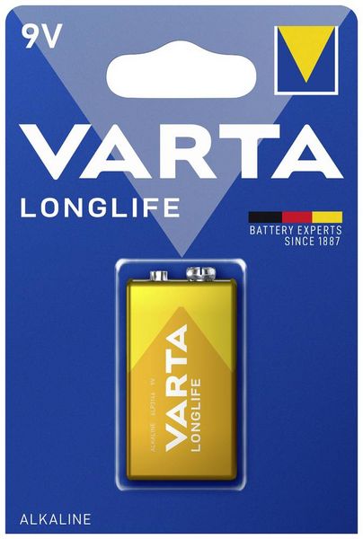 Produktbild: Varta LONGLIFE 9V Bli 1 9V Block-Batterie Alkali-Mangan 565 mAh 9V 1St.