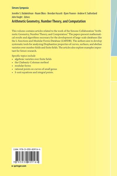 Produktbild: Arithmetic Geometry, Number Theory, and Computation