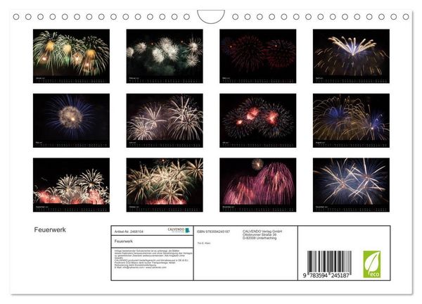 Produktbild: Feuerwerk (Wandkalender 2027 DIN A4 quer), CALVENDO Monatskalender