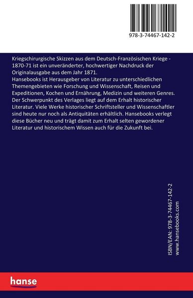 Produktbild: Kriegschirurgische Skizzen aus dem Deutsch-Franz&ouml;sischen Kriege