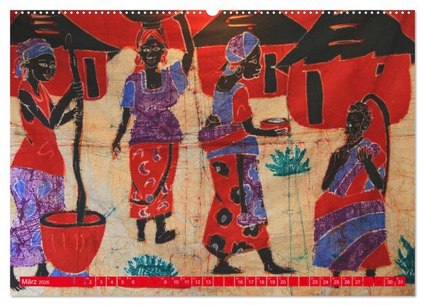 Produktbild: Farbenfrohes Afrika (hochwertiger Premium Wandkalender 2026 DIN A2 quer), Kunstdruck in Hochglanz