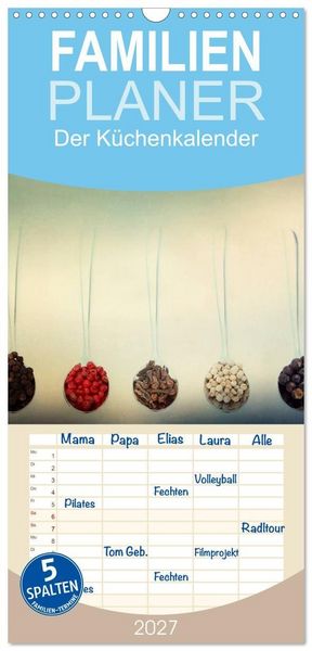 Produktbild: Familienplaner 2027 - Der K&uuml;chenkalender mit 5 Spalten (Wandkalender, 21 x 45 cm) CALVENDO